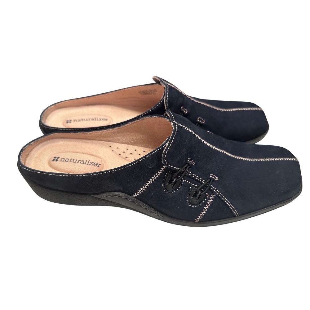 Naturalizer Danae Slip On Mule Flat Shoes Womens 10 Blue Suede Comfort Cushioned - Picture 5 of 8